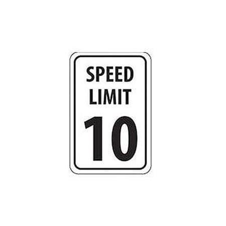 Speed Limit 10 Aluminum Sign, .063mm Thick